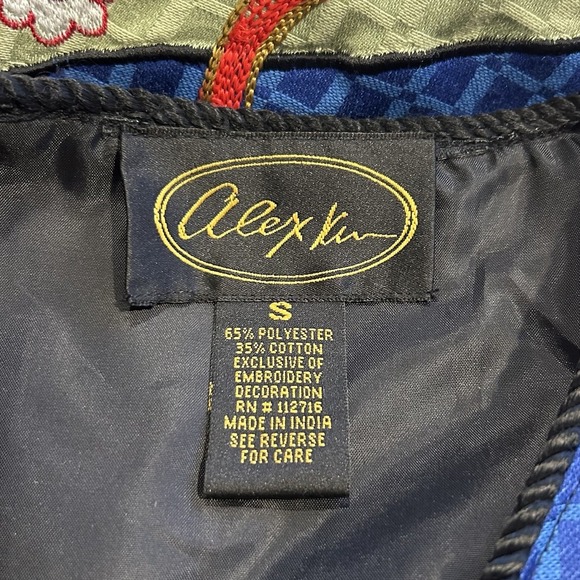 Alex Kim Jacket‎ Womens Small Patchwork Art To Wear Embroidered Boho Retro - Picture 5 of 5